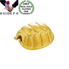 OMHXFC Европейская мода горячие женщины мужчины вечерние день рождения свадьба подарок долгое глиссандо черепаха DIY 24KT золотой кулон Шарм PN293