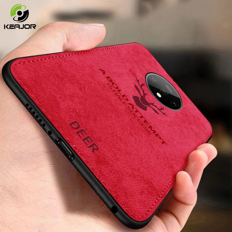Чехол для телефона Oneplus 7t Pro классический тканевый бампер Funda силиконовая рамка