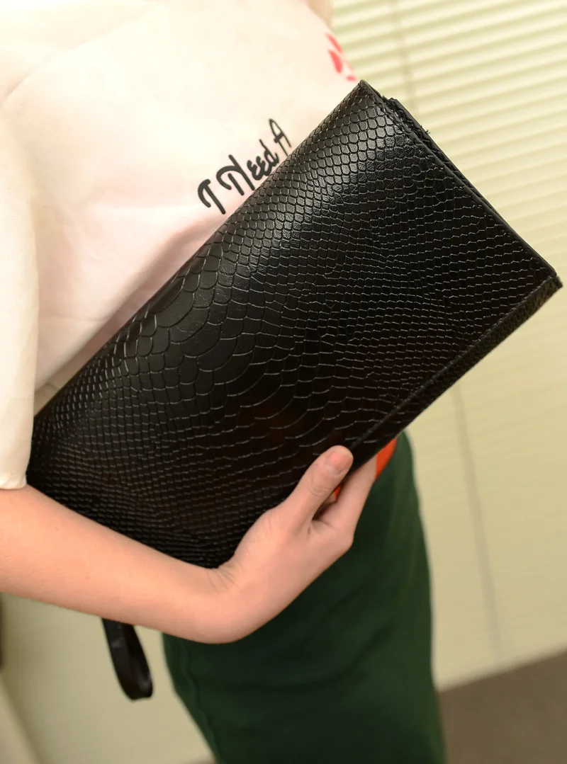

2015 New Style Europe And America Fashion Crocodile Pattern Carrying Clutch Bag Dinner Document Shoulder WOMEN'S Bag