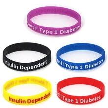 EUPNHY 1 шт. силиконовый браслет медицинский аварийный тип 1 диабет инсулиновый зависимый резиновый браслет браслеты