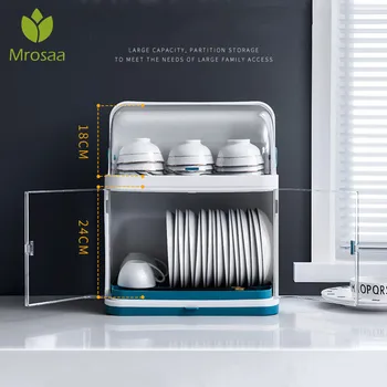 

Mrosaa 2 Layers Table Plastic Dish Rack Kitchen Storage Holder Drainer Bowl Tableware Dish Drying Rack Home Cupboard Organizer