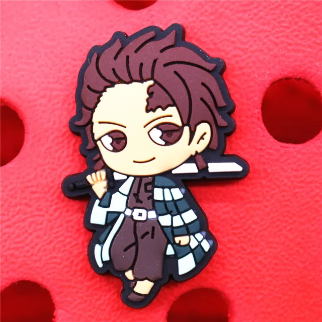 Japan Comics Style PVC Shoe Charms Cute Sandals Accessories Shoes Buckle Decorations fit Croc JIBZ Kids X-mas Party Gifts U253 D