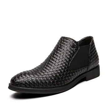 

2019 Men Leather Shoes plait Skin Prints Men Business Dress Classic Style Lace Up Pointed Toe Shoes For Men Oxford Shoes