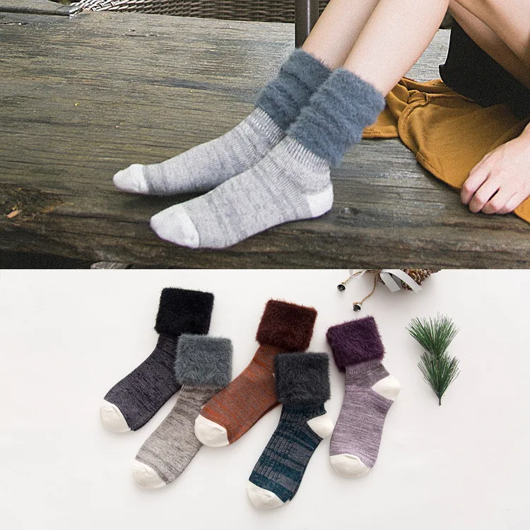 Осенние и зимние женские носки без пятки, бархатные модные носки, женские однотонные милые носки