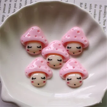 

5Pcs Slime Charms Smile Mushroom Slime Accessories Beads Making Supplies With Drawstring Pouch For DIY Crafts Scrapbooki