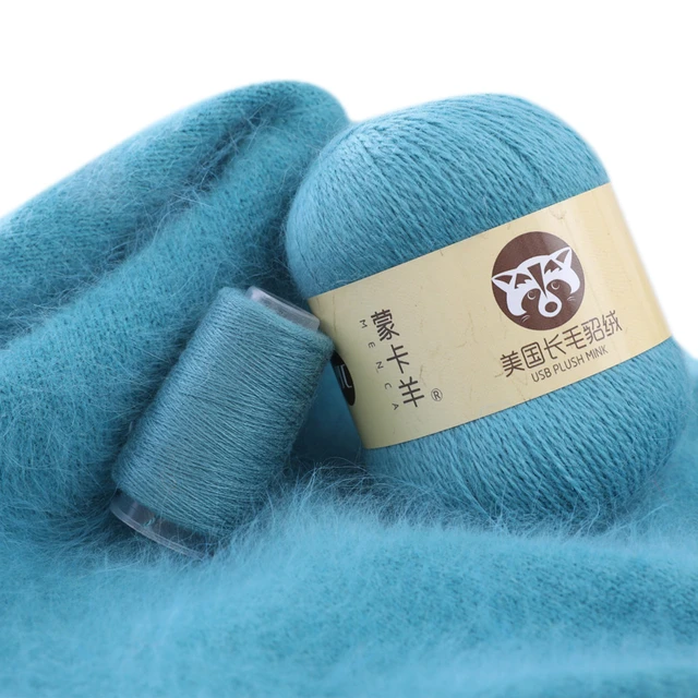 5 Pcs Cashmere Mink Fur Yarn for Hand Knitting Long Plush Wool