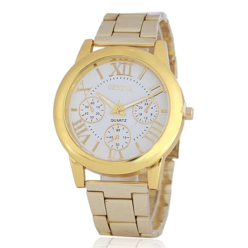 

Geneva Women Watches Luxury Fashion Ladies Watches Gold Stainless Steel Quartz Watch Clock Cheap Price Dropshipping Reloj Mujer