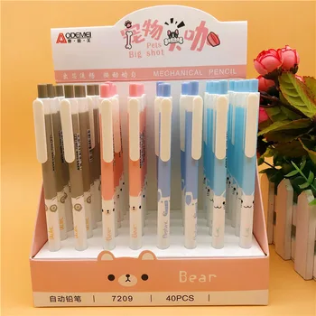 

40 pcs/lot Cartoon Bear Mechanical Pencil Cute Student Automatic Pen For Kid School Office Supply Promotional gifts