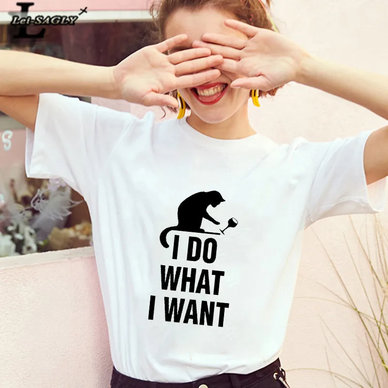 Lei SAGLY meow kill me now Милая женская футболка с котом Harajuku женская футболка с коротким рукавом kawaii Casaul плюс размер футболки топы