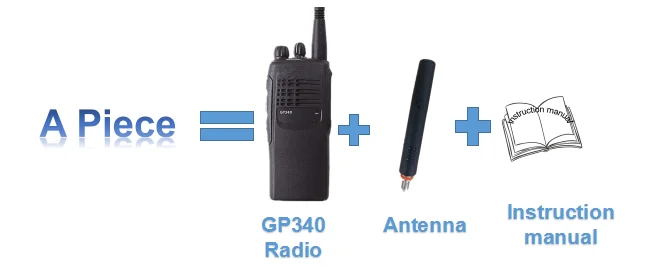 Восстановленное GP340 VHF UHF Betriebsfunk Аналоговое портативное радио 136-174 МГц 403-470 МГц рация с 16 каналами