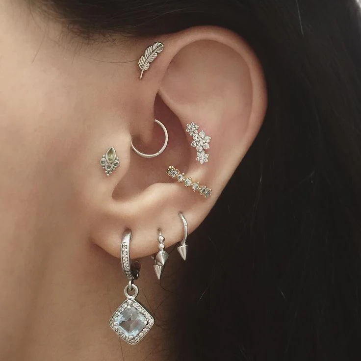 Женские серьги из серебра 100% пробы с фианитом серебро 925 пробы|earrings designer|925