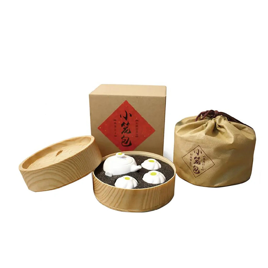 Китайский дорожный чайный сервиз Xiaolongbao, керамический портативный чайный горшок, фарфоровый чайный сервиз Gaiwan, чайные чашки, чайный горшок и более крутые аксессуары