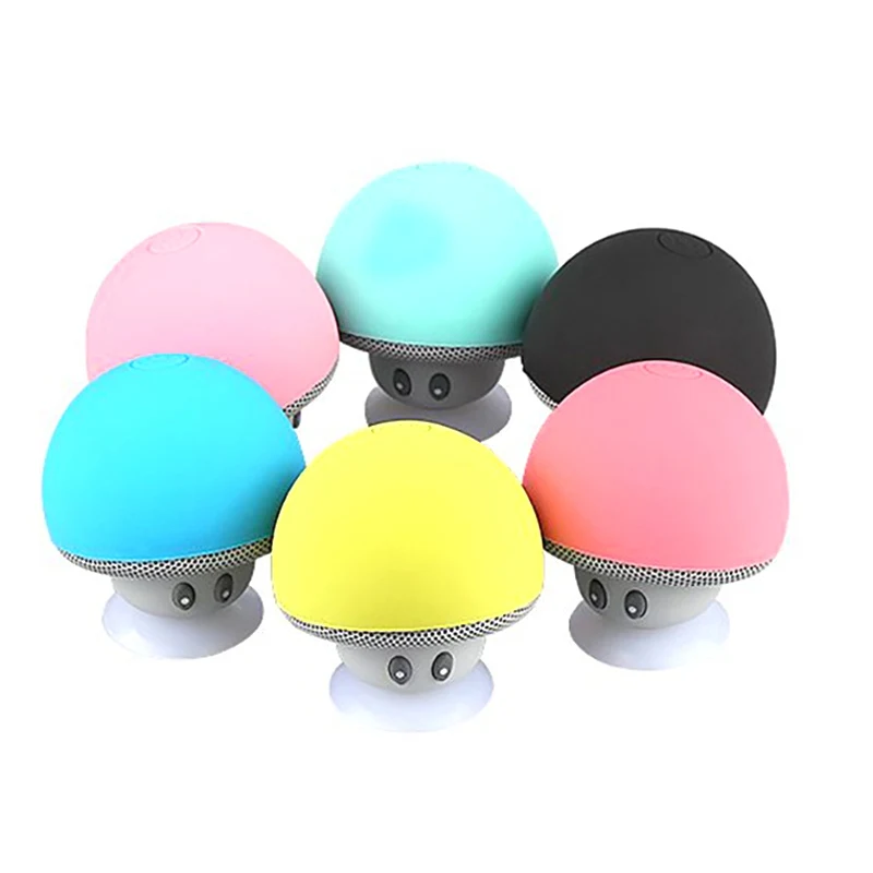 Пластиковый материал водонепроницаемый Bluetooth динамик открытый портативный милый мультфильм гриб форма сабвуфер динамик с коробкой