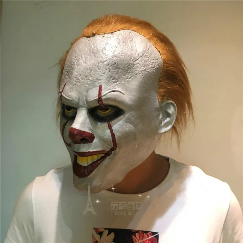 Взрослый ребенок полная маска для лица фильм это Pennywise косплей реквизит ужас одежда для клоуна шлем Хэллоуин реквизит подарок