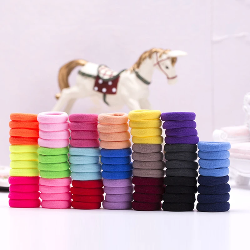 

100pcs Hair Scrunchies Baby Girls Headbands Hair Holders Tie Gum Rubber Bands Girls Hair Elastics Accessories Kids Headwear