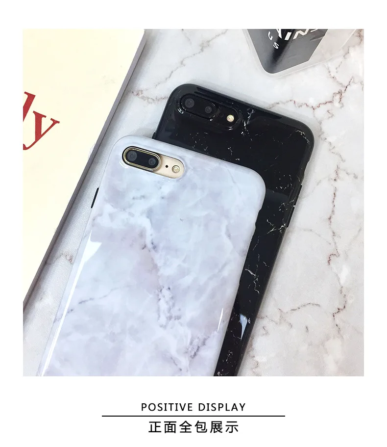INS Online Celebrity Normcore стиль мрамор iphone xs чехол для телефона iphone 8 Plus яркая поверхность текстура 7 все края включены IMD Sof