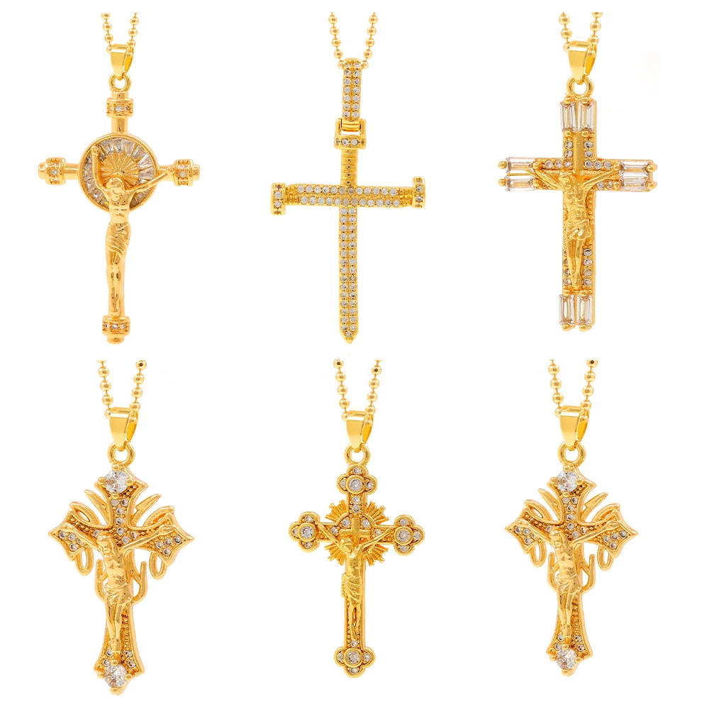 2021MultipleReligionStylesCrossPendantNecklaceStainlessSteel