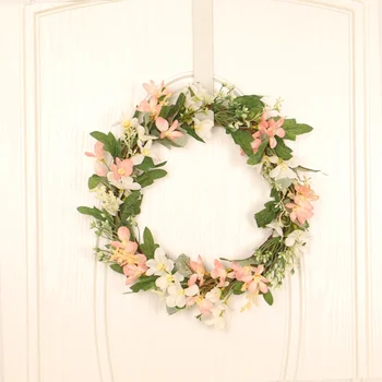 

1Pc Simulation Plant Garland Artificial Five Petal Plum Wreath Wall Hanging Wreath Pendant for for Home Party Decor (Pink)