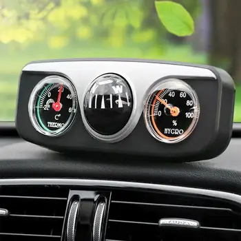

3 in 1 Car Vehicle Dashboard Thermometer Hygrometer Compass Navigation Ball