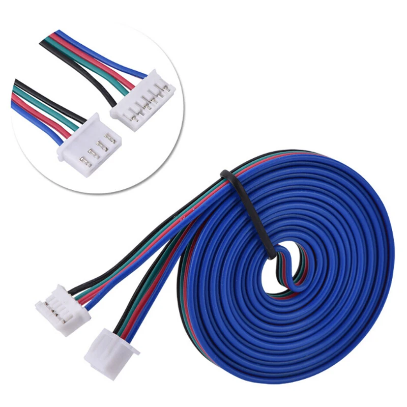 6pin JST Connector Pack Of 3 Cables 4 wire Nema17 Stepper Motor Cable 1 Metre Long with JST HX2.54mm 4Pin