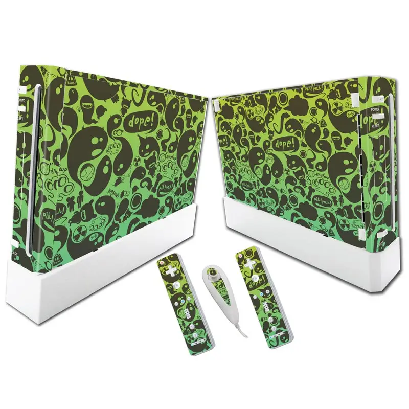 For W ii Console Cover with  Remotes Controller Skins For Nintend w ii skin sticker for w ii skin- 