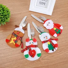 new christmas decoration snowman knife and fork cover bag creative home dining table cutlery set Christmas snowman gift bags