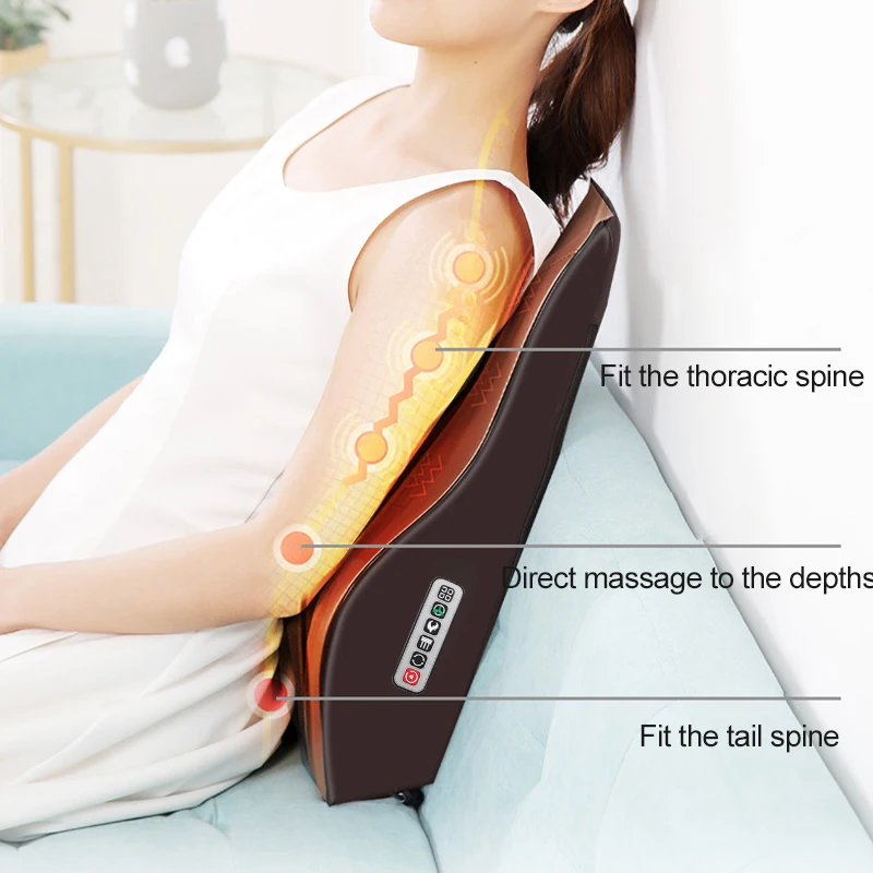 Ogamacrius Neck Massager Car Home Electric Back Shoulder Waist Cervical Shiatsu Kneading Heating Full Body Massage Pillow
