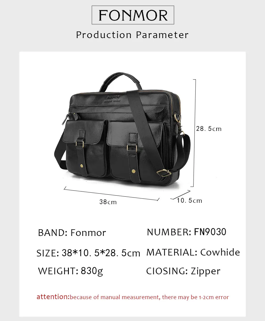 Fonmor мужской портфель из натуральной кожи коричневая сумка-мессенджер для ноутбука Мужская яловая деловая сумка через плечо сумка-тоут горячая распродажа