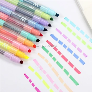 

10Pcs Double-end Erasable Highlighter Pen Markers Pastel Liquid Chalk Marker Fluorescent Milkliner Highlighters Color Dropship