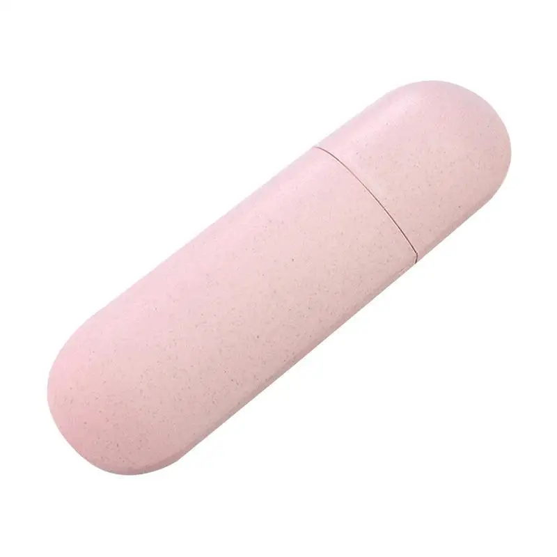 Pink 2 шт. коробка для зубных щеток портативный практичный пшеничный соломинка простой защитный держатель для зубных щеток чехол для путешествий - Цвет: Pink