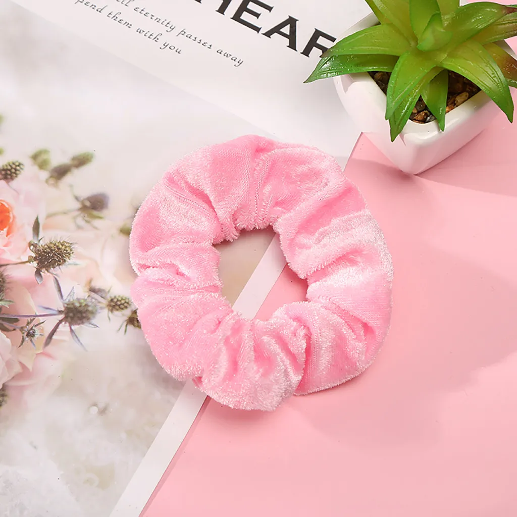 

1 Pcs Solid Scrunchie Women Elastic Hairband Velvet accesorios para el cabello for Women or Girls Hair Accessories