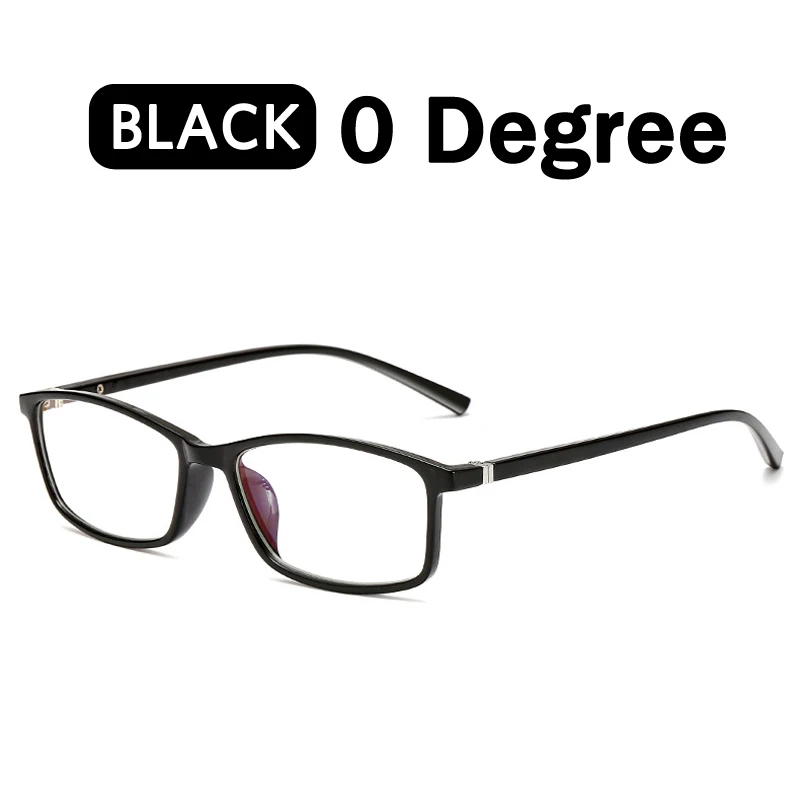 Black 0 Diopter Iboode 0-1,0-1,5-2,0-2,5-3,0-3,5-4,0 готовой близорукость очки Для мужчин Для женщин от вредного синего излучения квадратный студент очки для близоруких каркасные - Цвет оправы: Black 0 Diopter