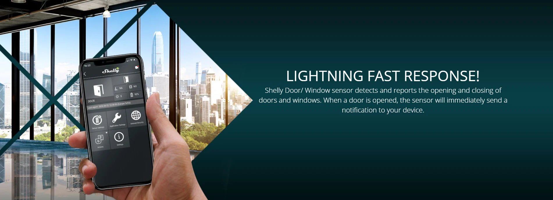 Shelly Door/Window 2 WiFi Operated Door Window 2 Sensor Detects And Reports The Opening And Closing Tilt Angle Vibration ring keypad siren