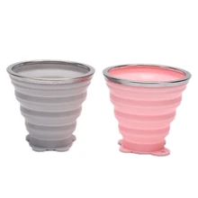 1pc Tour Water Cup Coffee Cups Retractable Travel cup Folding Cup With Lanyard / Dustproof Cover Lid Outdoor Sports