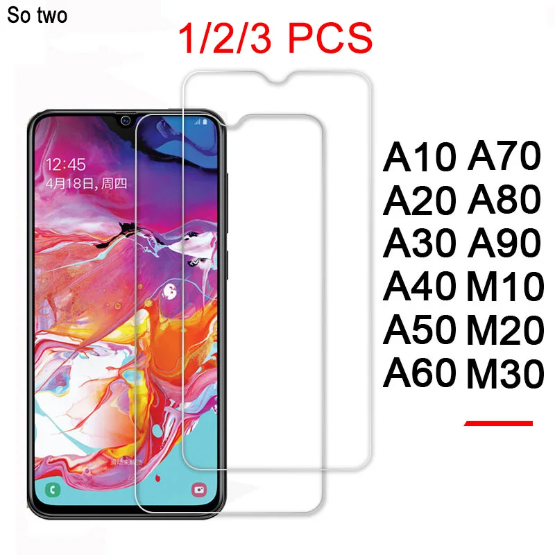 3pc Screen Protector For Samsung A50 A40 A70 A80 A90 A60 Tempered Glass For Samsung A50 a m 10 20 30 Full Cover Protective Glass image_0