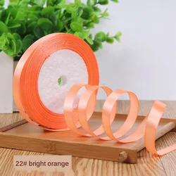 10mm Satin Ribbon - 25 Yards of White, Red, and Pink for DIY Crafts and Sewing Projects (Bright orange)