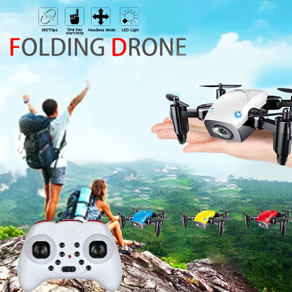 Helicopter Radio Remote Control Aircraft Foldable RC Quadcopter Pocket Drone 