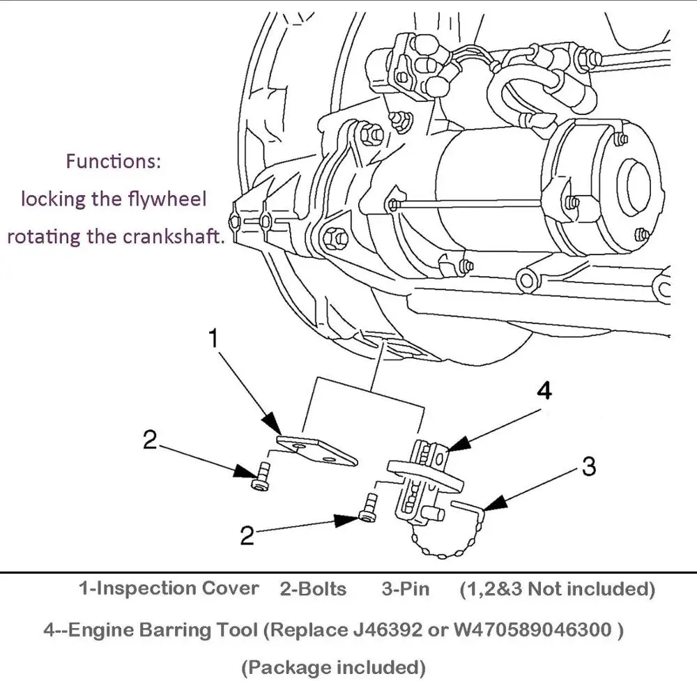 Engine Turning Barring Adjust Tool J-46392 W904589046300 for Mercedes Benz Actros, Atego, Man 5,6,8-cylinder engine D25/28