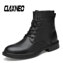 CLAXNEO/мужские зимние ботинки с Плюшевым Мехом; теплая зимняя обувь; мужские ботинки из натуральной кожи с высоким берцем; прогулочная обувь