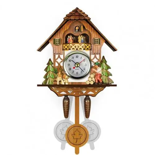 large clock Cuckoo Clock Living Room Wall Clock Bird Cuckoo Alarm Clock wall Watch Wooden Living Room Clock Home Decoration Accessories cuckoo wall clocks Wall Clocks