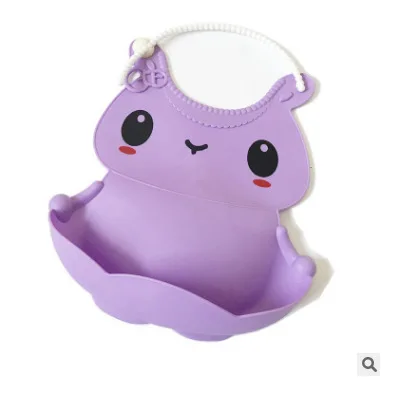 Bunny Eating Pocket Imitation Silicone Three-dimensional Baby Bib Waterproof Plastic Bib Saliva Towel Soft
