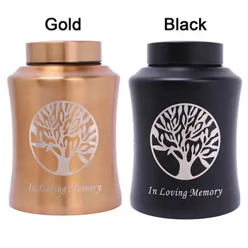

Gold/Black Stainless steel Urns Pets Dog Cat Birds Mouse Cremation Ashes Urn Keepsake Casket Columbarium Pets Memorials