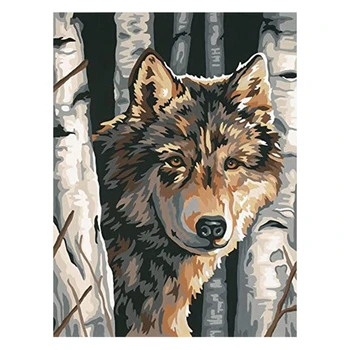 

Paint By Numbers Kits for Adult, DIY Canvas Painting for Adults Beginner-Wolf