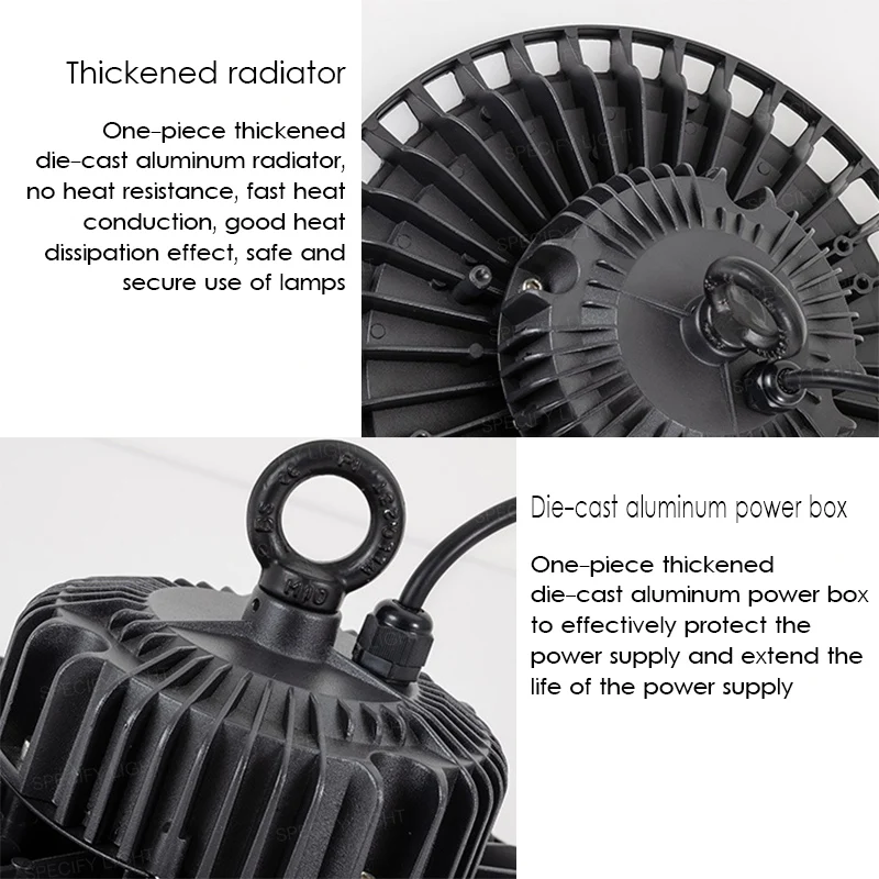 50W 100W 150W 200W Waterproof Led High Bay Light IP65 Industrial Lamp Workshop UFO Garage Warehouse Stadium Market Air (6)