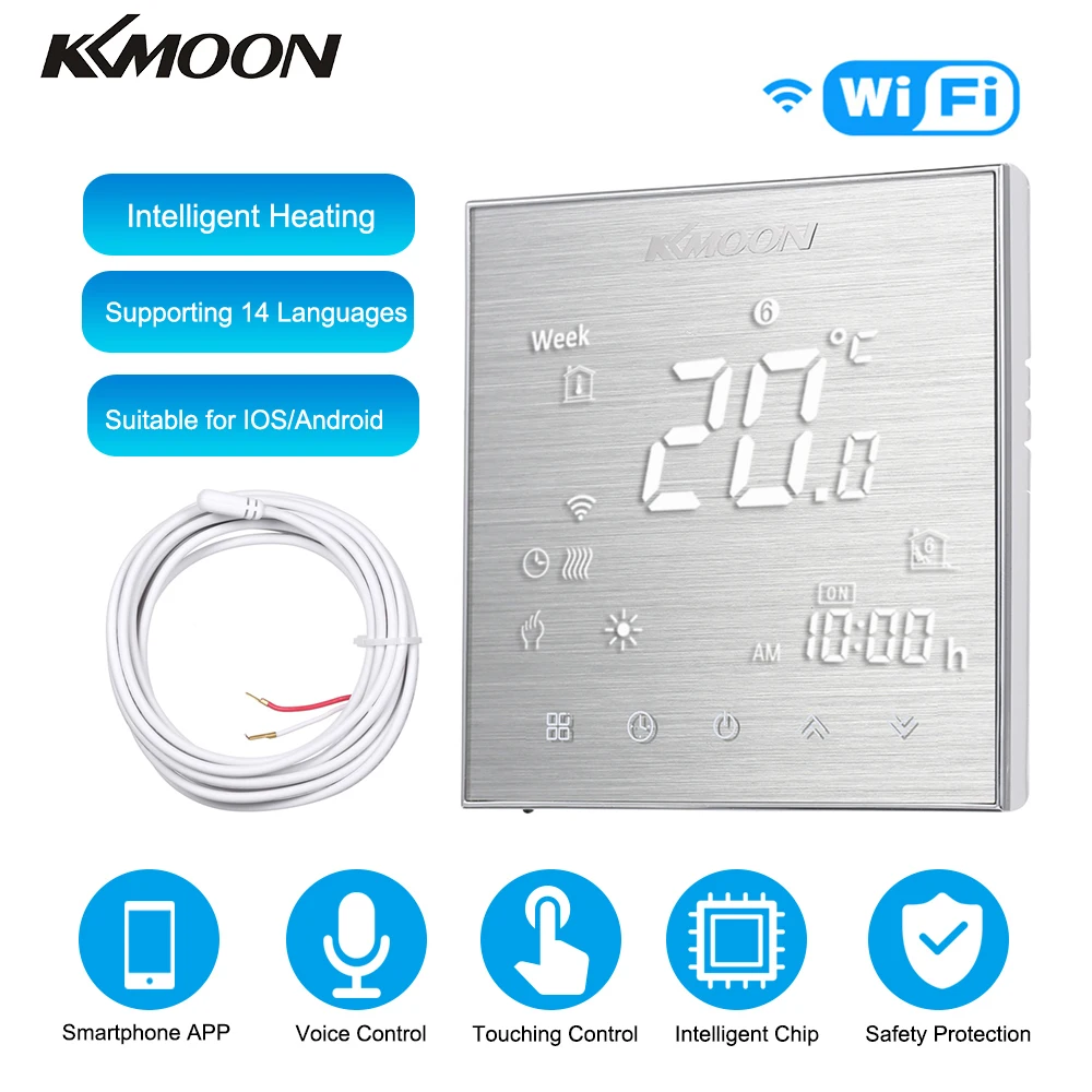 

KKmoon Thermostats Digital Underfloor Heating Thermostat for Electric Heating System Floor Air Sensor WiFi Temperature Controll