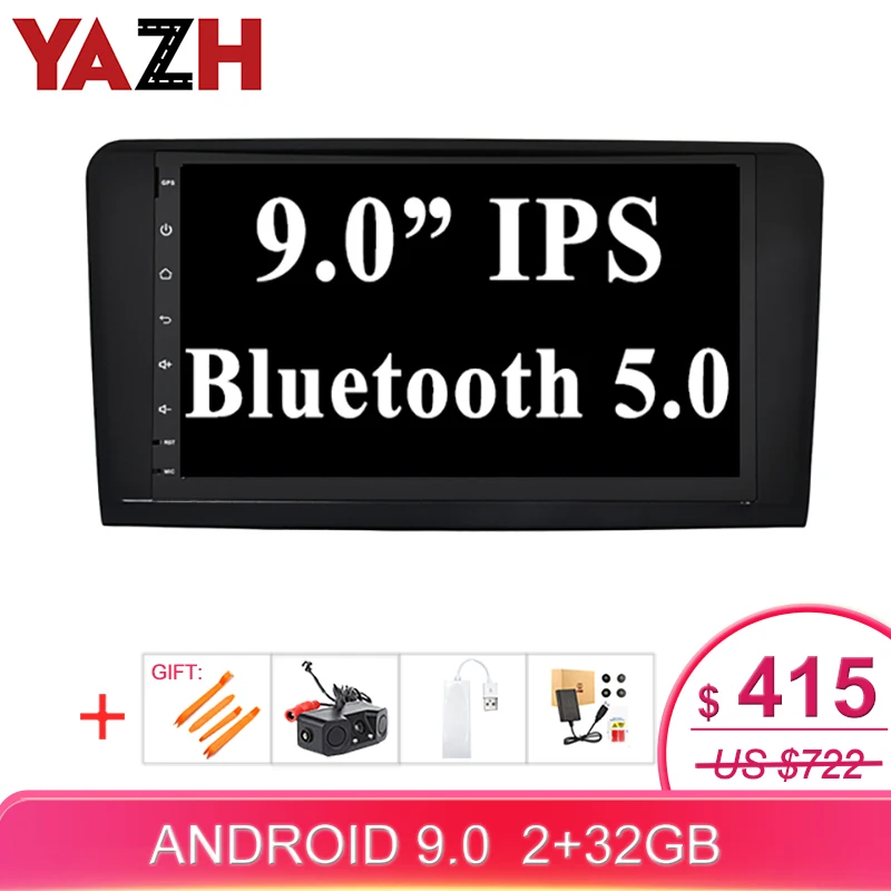 2 Din ГБ 32 радио Bluetooth автомобильный для Mercedes Benz ML/GL 9 0 дюймов Android 8 1 1080*600 дисплей
