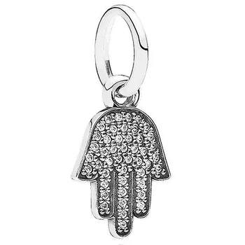 

Original Hamsa Hand With Crystal Pendant Beads Fit 925 Sterling Silver Bead Charm Bracelet Bangle Diy Jewelry