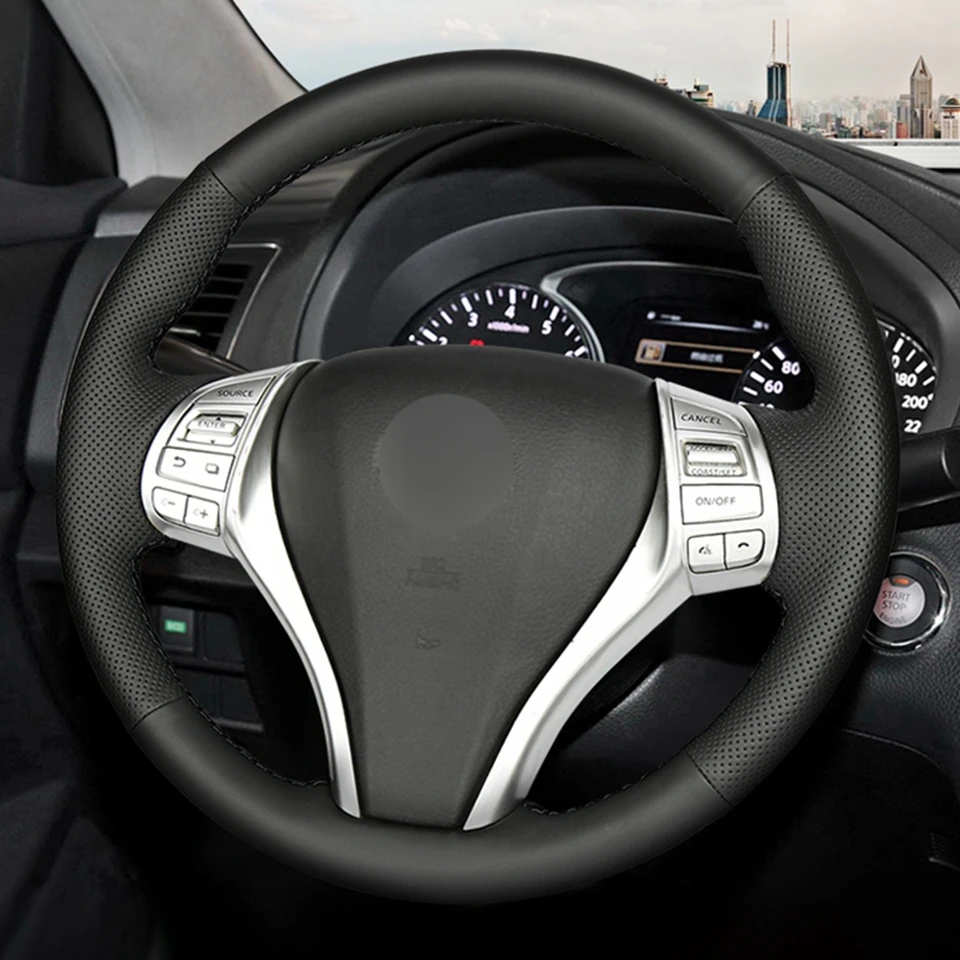 Чехол рулевого колеса автомобиля из натуральной кожи для Nissan Teana Altima 2013- X-Trail QASHQAI Rogue- Sentra Tiida
