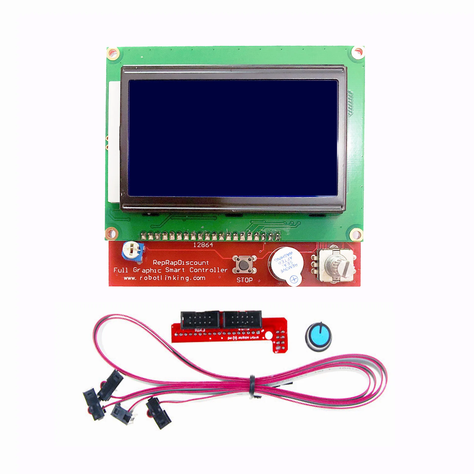 Комплект Reprap Ramps 1 4 с Mega 2560 r3 + Heatbed MK2B 12864 ЖК контроллер DRV8825 механический