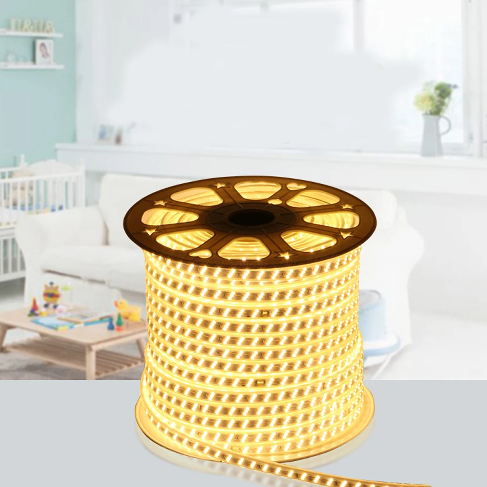 

1-100M LED Strip 2835 Flexible Waterproof Ribbon Tape 276leds/m Led Light Strip for Home Decor With EU Plug AC 220V